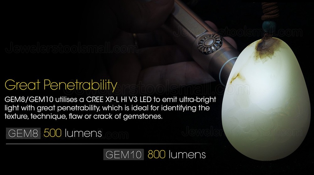 Nitecore GEM8 Professional Gemstone Identification Flashlight with Adjustable Brightness